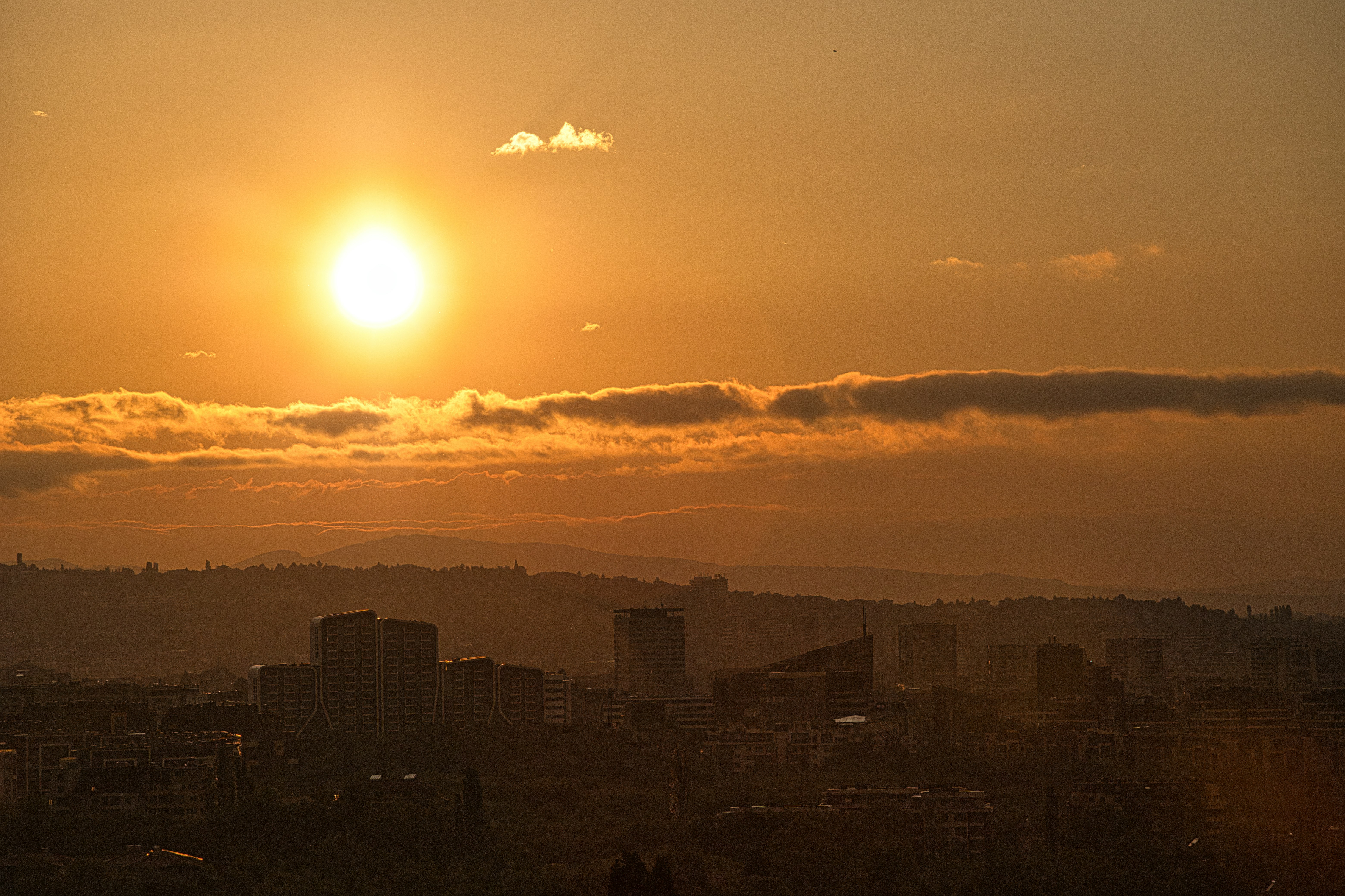 silhouette photo of city buildings